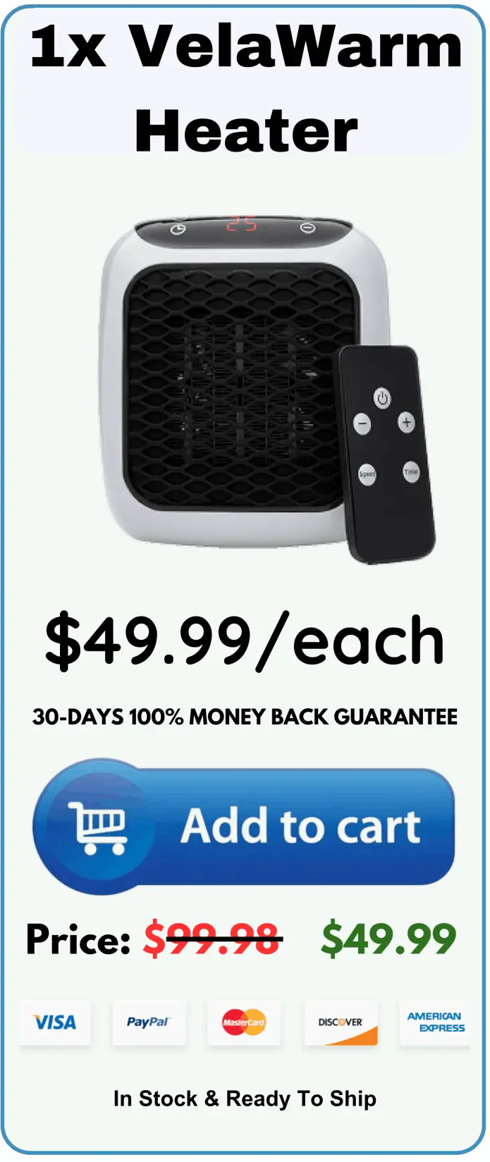 VelaWarm Heater price 